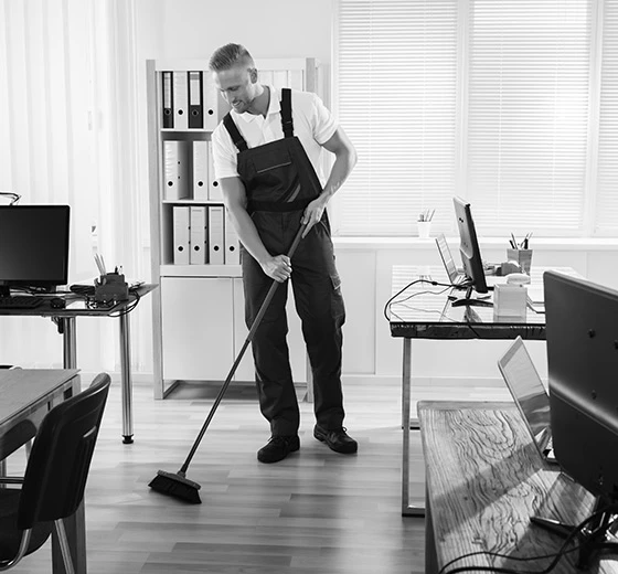 Nettoyage dans un bureau